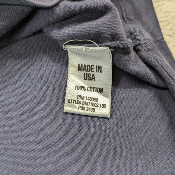 Buck Mason Shirt Men's XL Blue Navy Venice Wash Slub Curved Hem V-Neck Tee - Picture 7 of 7